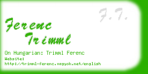 ferenc trimml business card